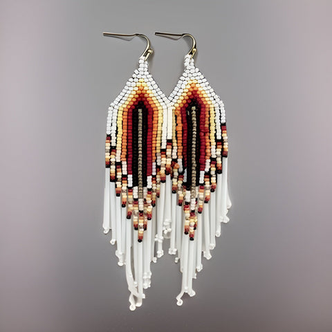Multicolor Beaded Long Drop Tassel Hook Earrings - Premium Jewelry from MAGOS - Just $10.99! Shop this and more Jewelry now 