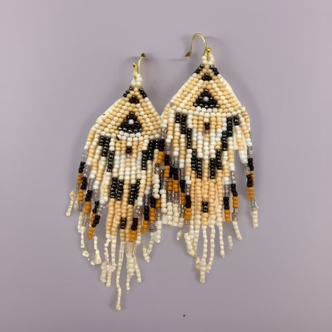 Native American Multicolor Beaded Long Drop Tassel Hook Earrings - Premium Jewelry from MAGOS - Just $10.99! Shop this and more Jewelry now 