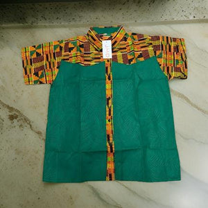 Men's African Ankara Short Sleeve Button Down Shirts - Premium African Apparel from MAGOS - Just $35! Shop this and more African Apparel now 