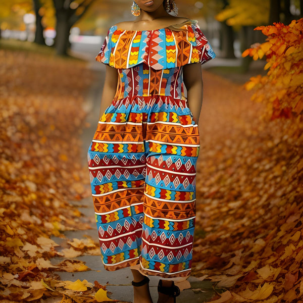 African Tribal Print Jumpsuit - Premium African Apparel from MAGOS - Just $36! Shop this and more African Apparel now 