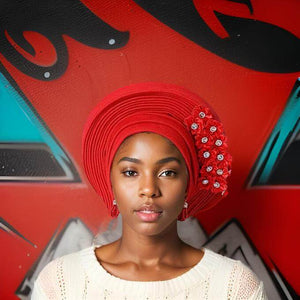 African Fan Shaped Multi-Layered Head Wrap