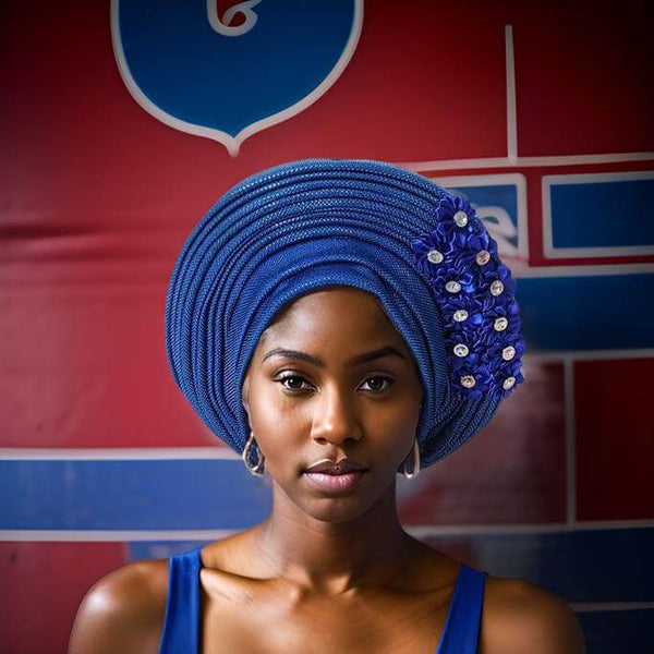 African Fan Shaped Multi-Layered Head Wrap