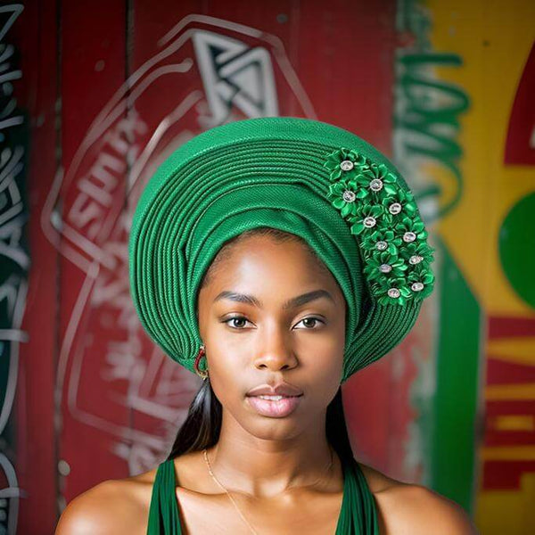 African Fan Shaped Multi-Layered Head Wrap