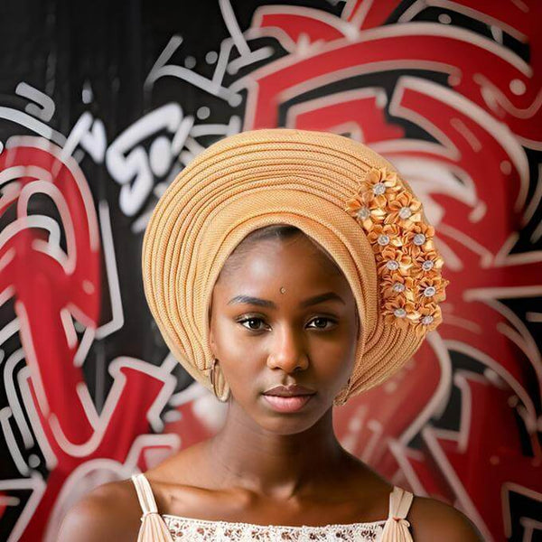 African Fan Shaped Multi-Layered Head Wrap