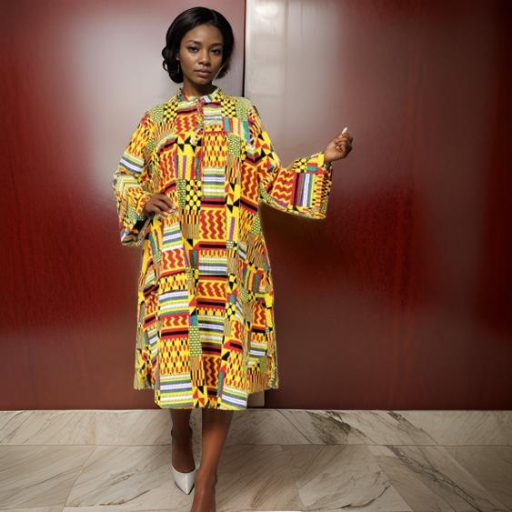 Authentic African Wax Print Tunic Dress