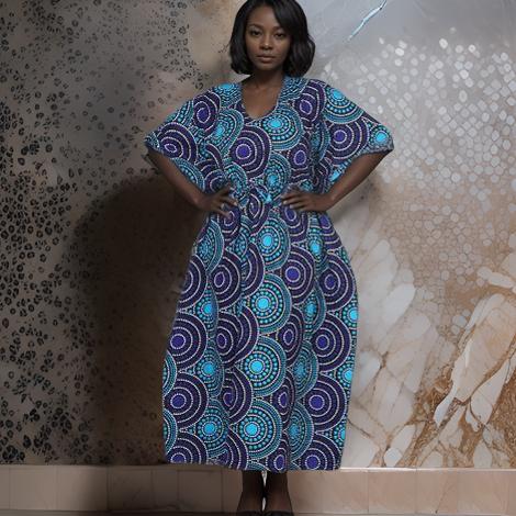 Ankara African Print Kaftan Long Dress