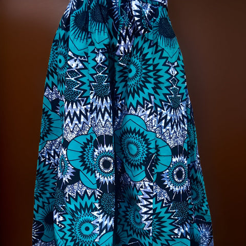 African Blue Floral Print Palazzo Pants - Premium African Apparel from MAGOS - Just $54! Shop this and more African Apparel now 