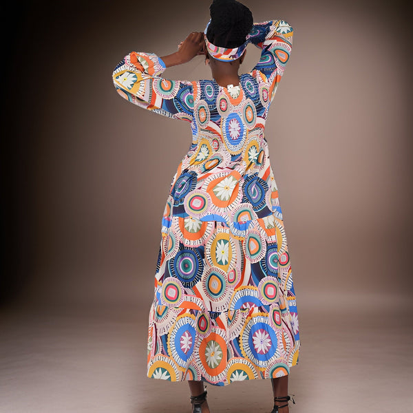 Long Floral Smock Tier dress - Premium African Apparel from MAGOS - Just $45! Shop this and more African Apparel now 