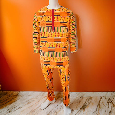 Men Kente Style1 Dashiki Pants Set (3XL) - Premium African Apparel from MAGOS - Just $65! Shop this and more African Apparel now 