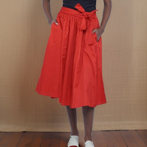 Solid Color Midi Skirt - Premium African Apparel from MAGOS - Just $35! Shop this and more African Apparel now 