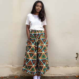 African Print Adjustable String Multi-Print Palazzo Pants