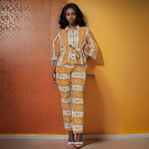 Women's African Print Top & Pants Set