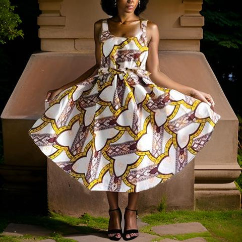 Multi-Print Thin Strap Sun Dress - Premium African Apparel from MAGOS - Just $16.99! Shop this and more African Apparel now 