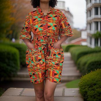 African Print Rompers - Premium African Apparel from MAGOS - Just $40! Shop this and more African Apparel now 