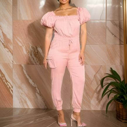 Pink Plus Size Jumpsuit