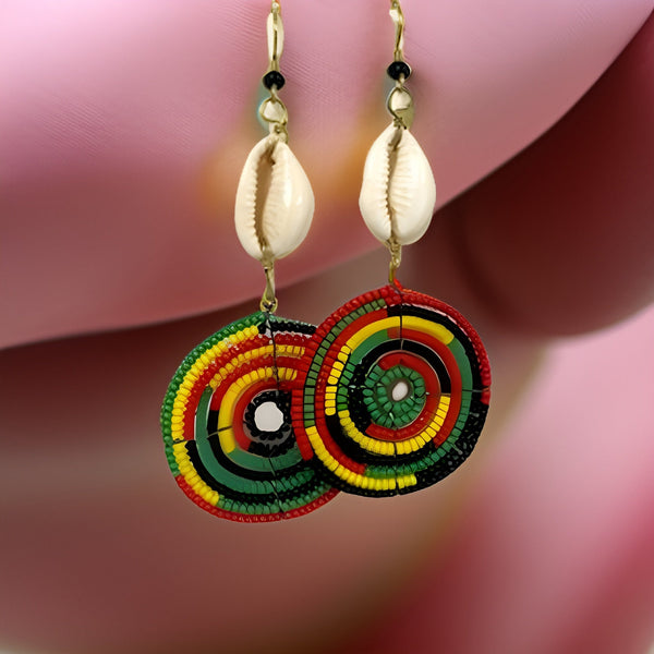 Small Cowrie Shell African Masai Earrings - Premium Jewelry from MAGOS - Just $10! Shop this and more Jewelry now 
