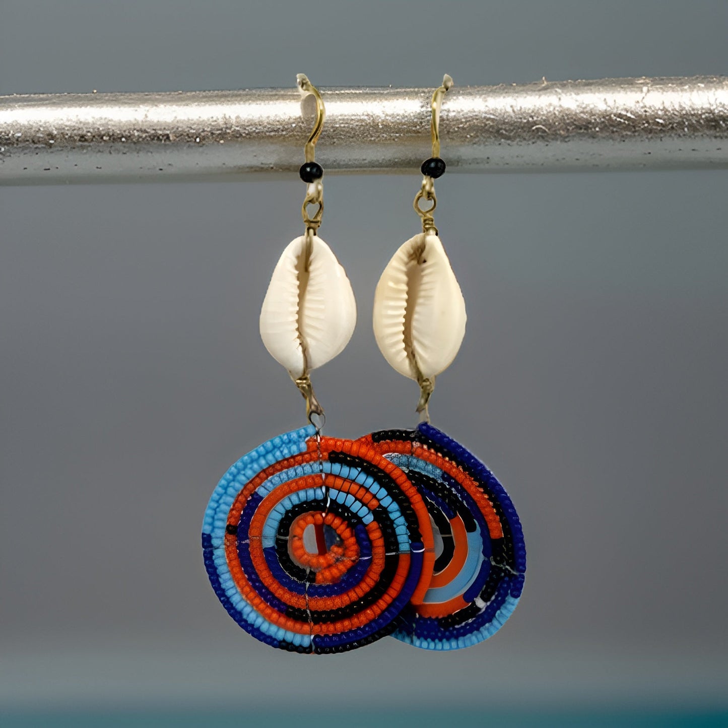 Small Cowrie Shell African Masai Earrings - Premium Jewelry from MAGOS - Just $10! Shop this and more Jewelry now 