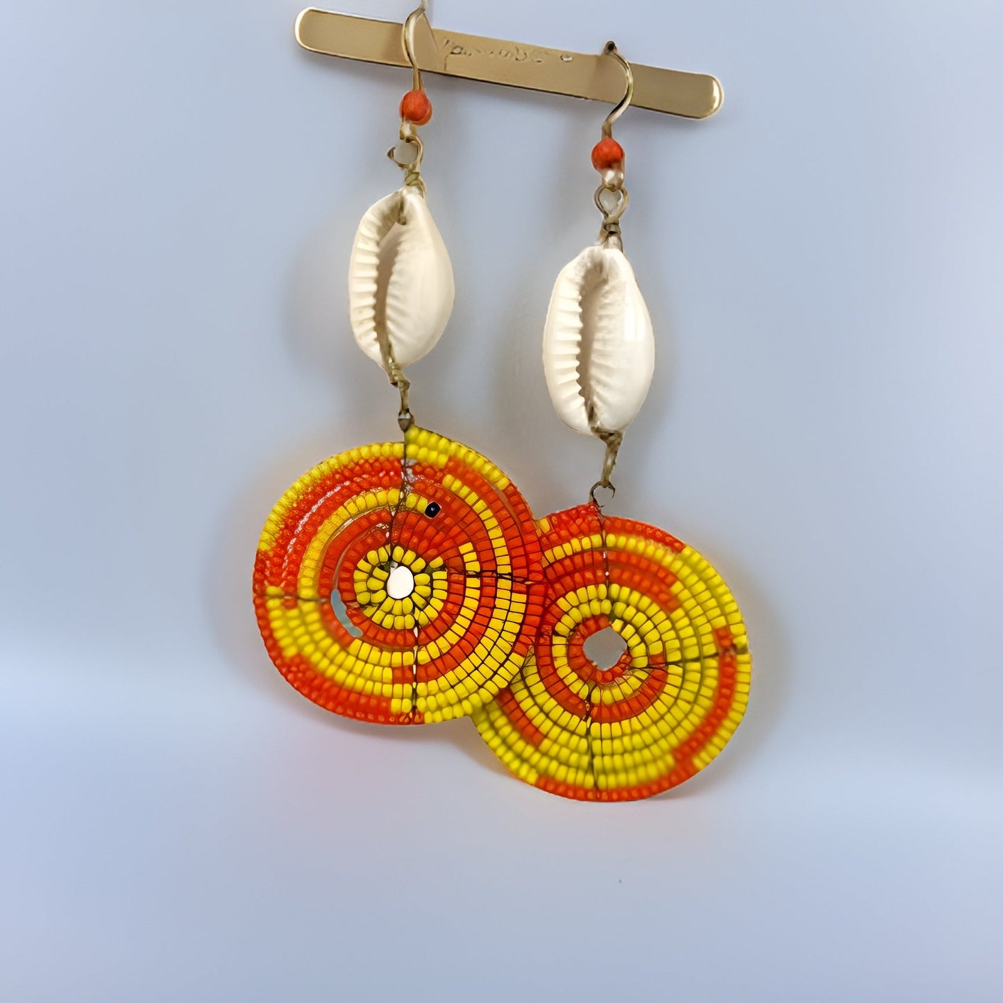 Small Cowrie Shell African Masai Earrings - Premium Jewelry from MAGOS - Just $10! Shop this and more Jewelry now 