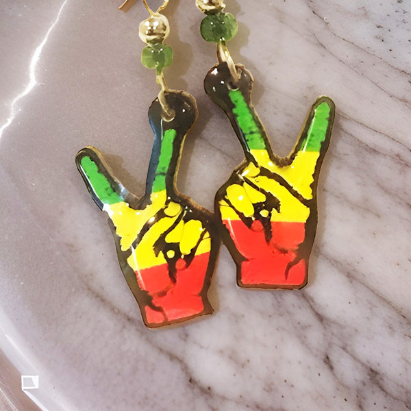Small Rasta Reggae Dangling Earring - Premium Jewelry from MAGOS - Just $13! Shop this and more Jewelry now 