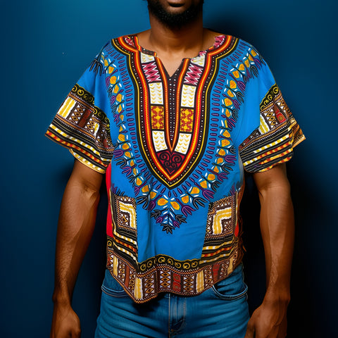Traditional Print Unisex Dashiki Shirt (XL) - Premium African Apparel from MAGOS - Just $20! Shop this and more African Apparel now 
