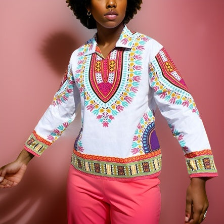 Traditional Print Unisex Dashiki Shirts (Large Size) - Premium African Apparel from MAGOS - Just $23! Shop this and more African Apparel now 
