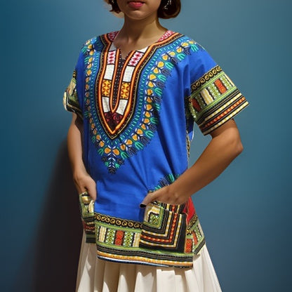 Traditional Print Unisex Dashiki Shirts (Large Size) - Premium African Apparel from MAGOS - Just $23! Shop this and more African Apparel now 