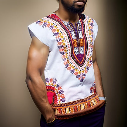 Traditional Print Unisex Dashiki Shirts (Medium Size) - Premium African Apparel from MAGOS - Just $20! Shop this and more African Apparel now 