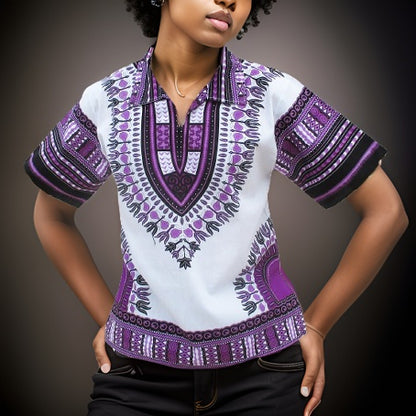 Traditional Print Unisex Dashiki Shirts (Medium Size) - Premium African Apparel from MAGOS - Just $20! Shop this and more African Apparel now 