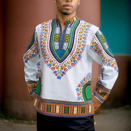Traditional Print Unisex Dashiki Shirts (Medium Size) - Premium African Apparel from MAGOS - Just $20! Shop this and more African Apparel now 