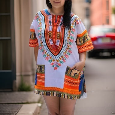 Traditional Print Unisex Dashiki Shirts (Medium Size) - Premium African Apparel from MAGOS - Just $20! Shop this and more African Apparel now 