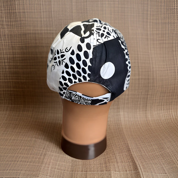 White/Black African Print Baseball Cap with Matching Mask - Premium African Accessories from MAGOS - Just $18! Shop this and more African Accessories now 