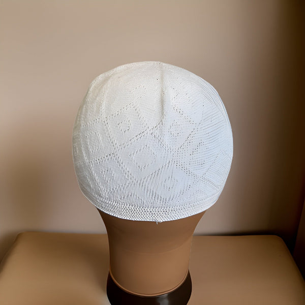 White Soft Cotton Elastic Knitted Kufi - Premium African Accessories from MAGOS - Just $10! Shop this and more African Accessories now 