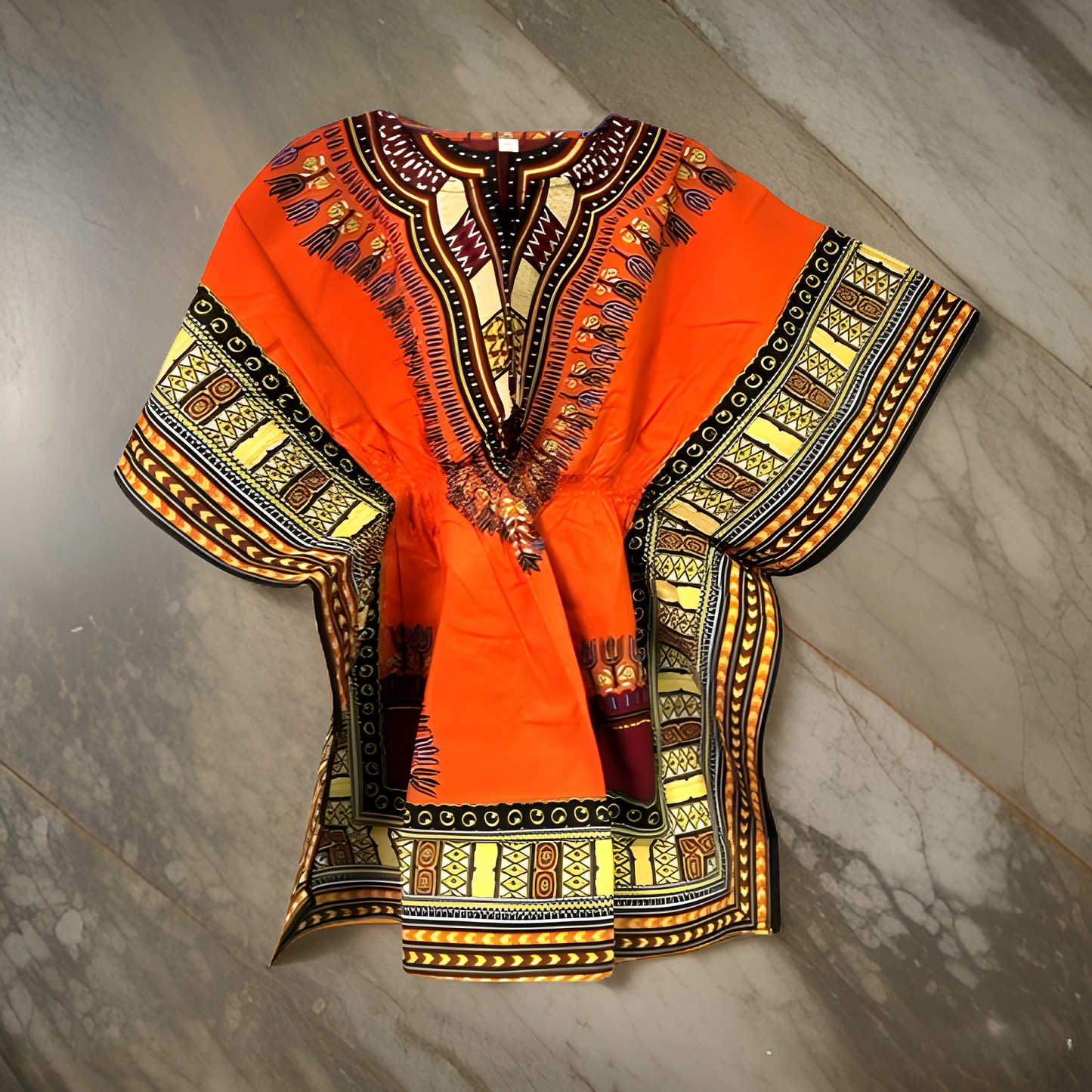 Women African Dashiki Shirt Dress w/ Elastic Waist Band (Free Size) - Premium African Apparel from MAGOS - Just $25! Shop this and more African Apparel now 