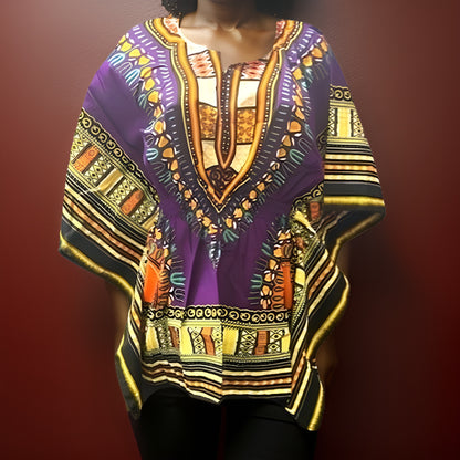 Women African Dashiki Shirt Dress w/ Elastic Waist Band (Free Size) - Premium African Apparel from MAGOS - Just $25! Shop this and more African Apparel now 