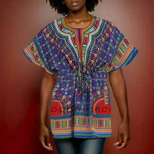 Women's Blue Dashiki Kaftan - Premium African Apparel from MAGOS - Just $18! Shop this and more African Apparel now 