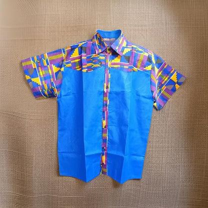 Men's African Ankara Short Sleeve Button Down Shirts