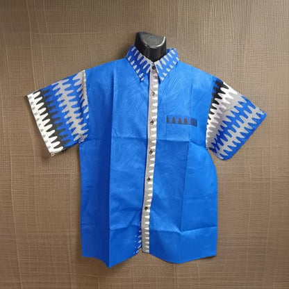 Men's African Ankara Short Sleeve Button Down Shirts