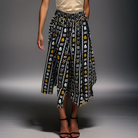 African Cowrie Printed Long Skirt - Premium African Apparel from MAGOS - Just $45! Shop this and more African Apparel now 