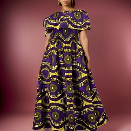 Women's African Print Off Shoulder Maxi Dress - Premium African Apparel from MAGOS - Just $45! Shop this and more African Apparel now 