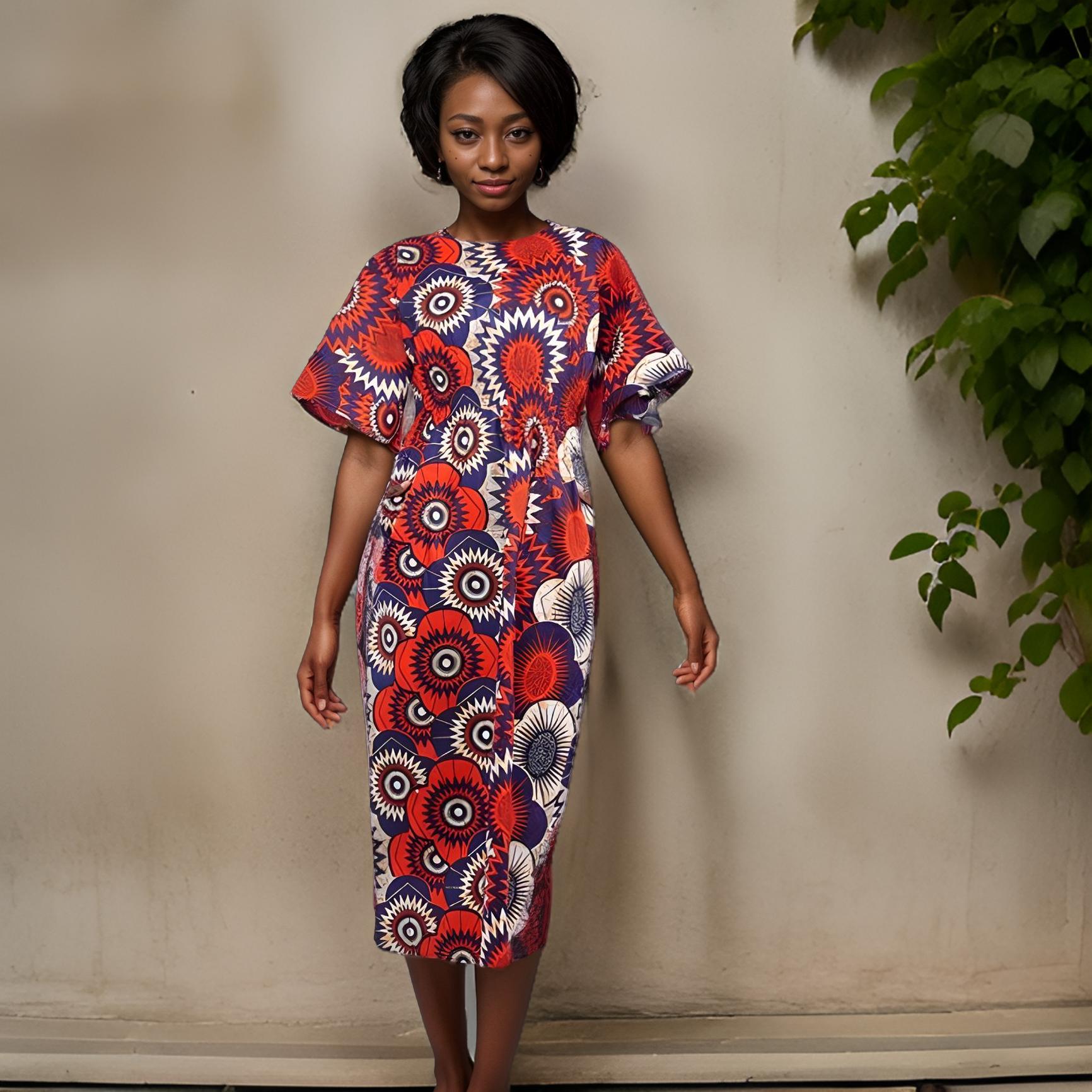 Long Ankara Print Dress