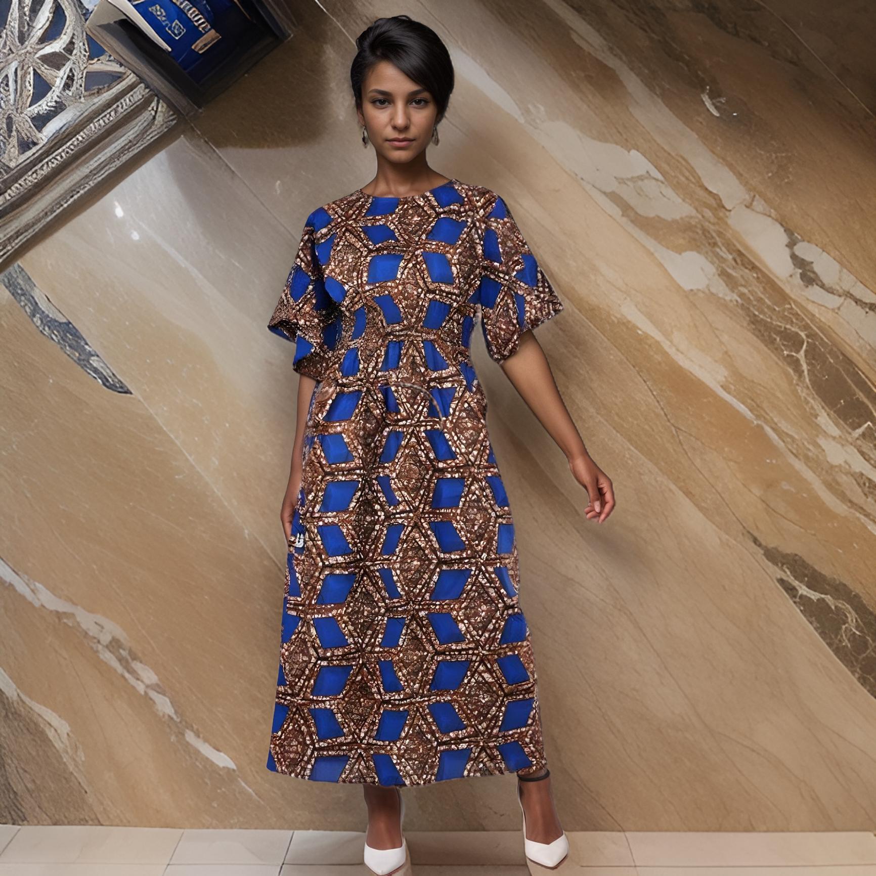 Long Ankara Print Dress