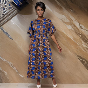 Long Ankara Print Dress