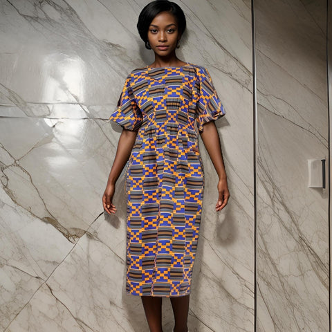 Long Ankara Print Dress