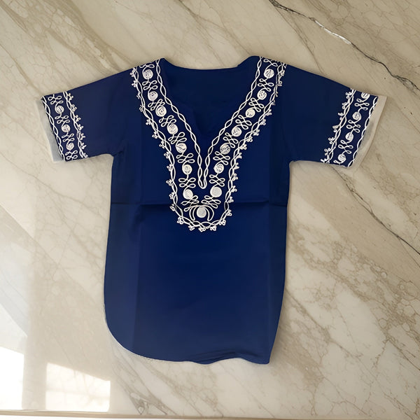 6-9 Months African Kids Solid Embroidered Dashiki Shirt - Premium African Apparel from MAGOS - Just $21! Shop this and more African Apparel now 