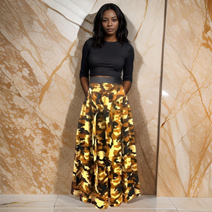 Camouflage Printed Long Skirt