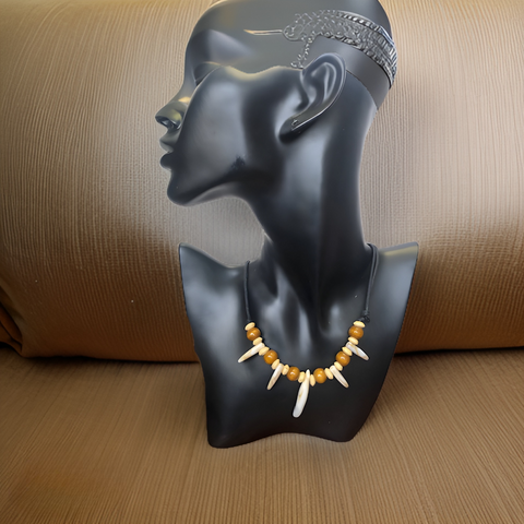 Men's T'Challa Black Panther Style Beaded Bone Necklace - Premium Jewelry from O.O.A. Tradings Distribution  - Just $14.99! Shop this and more Jewelry now 