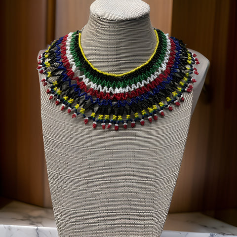 Kenyan Beaded Bib Necklace - Premium Jewelry from O.O.A. Tradings Distribution  - Just $44! Shop this and more Jewelry now 