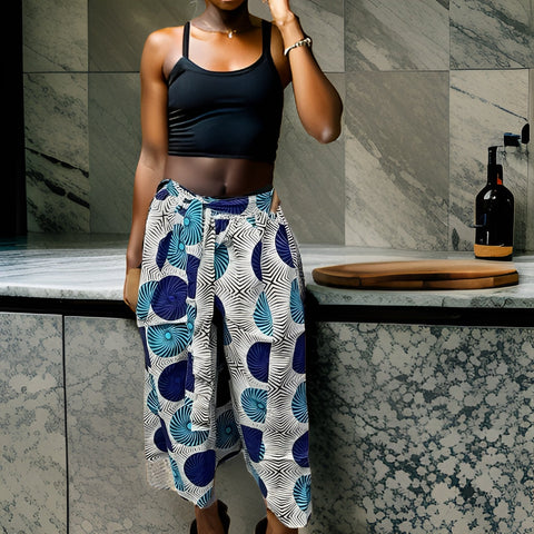 African Disc Print Palazzo Pants - Premium African Apparel from MAGOS - Just $45! Shop this and more African Apparel now 