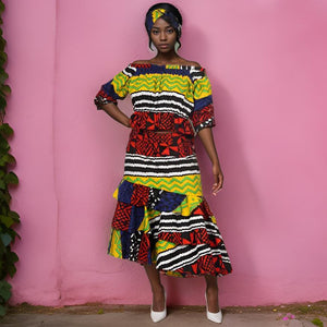 African Ankara Print Top and Skirt Set