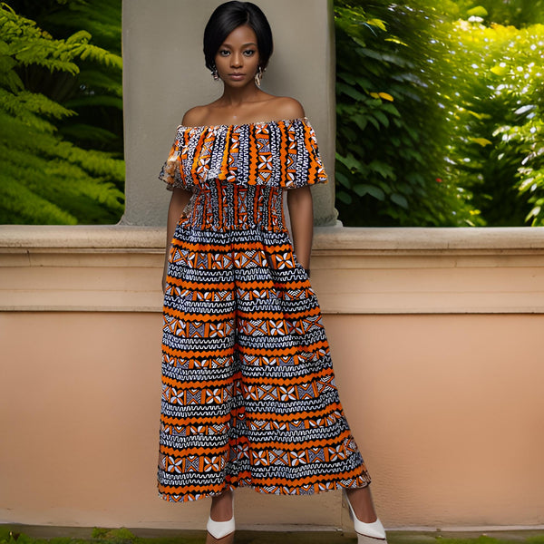 African Print Palazzo Jumpsuit